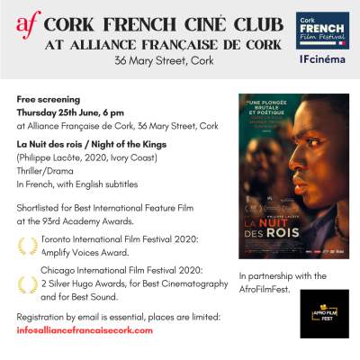 25th June, Cork French Ciné Club Screening