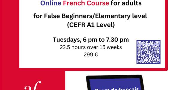 Spring 2025: ONLINE French Course for adults (False Beginners/Elementary, 15 weeks)